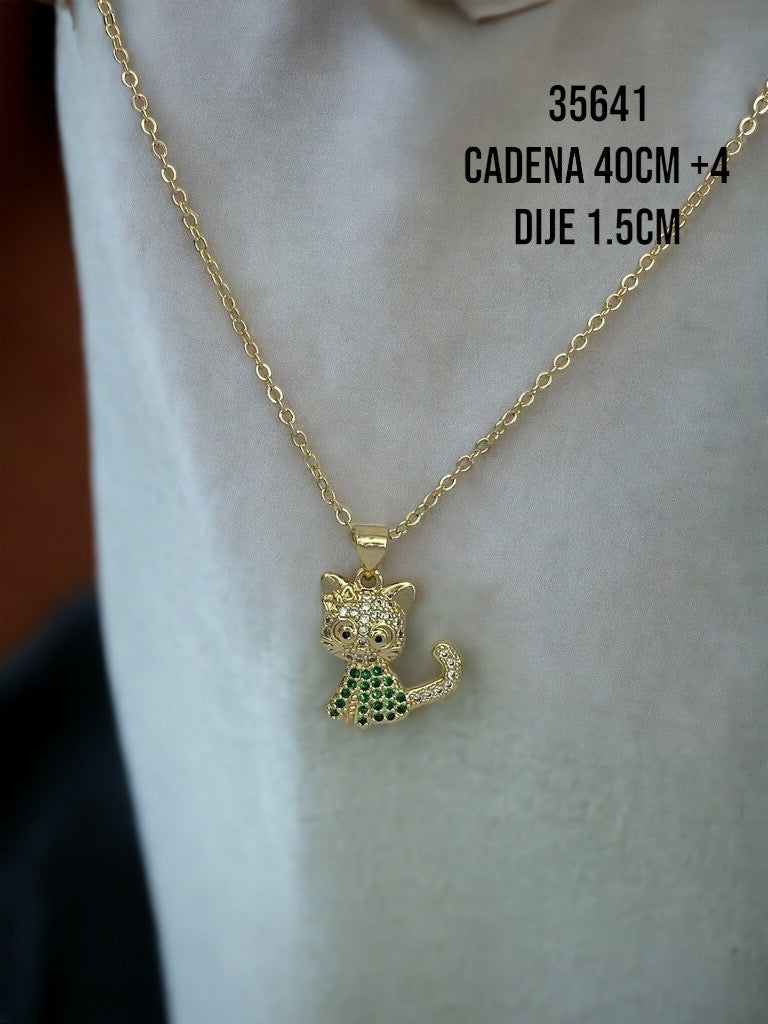 GARGANTILLA GATITO VERDE