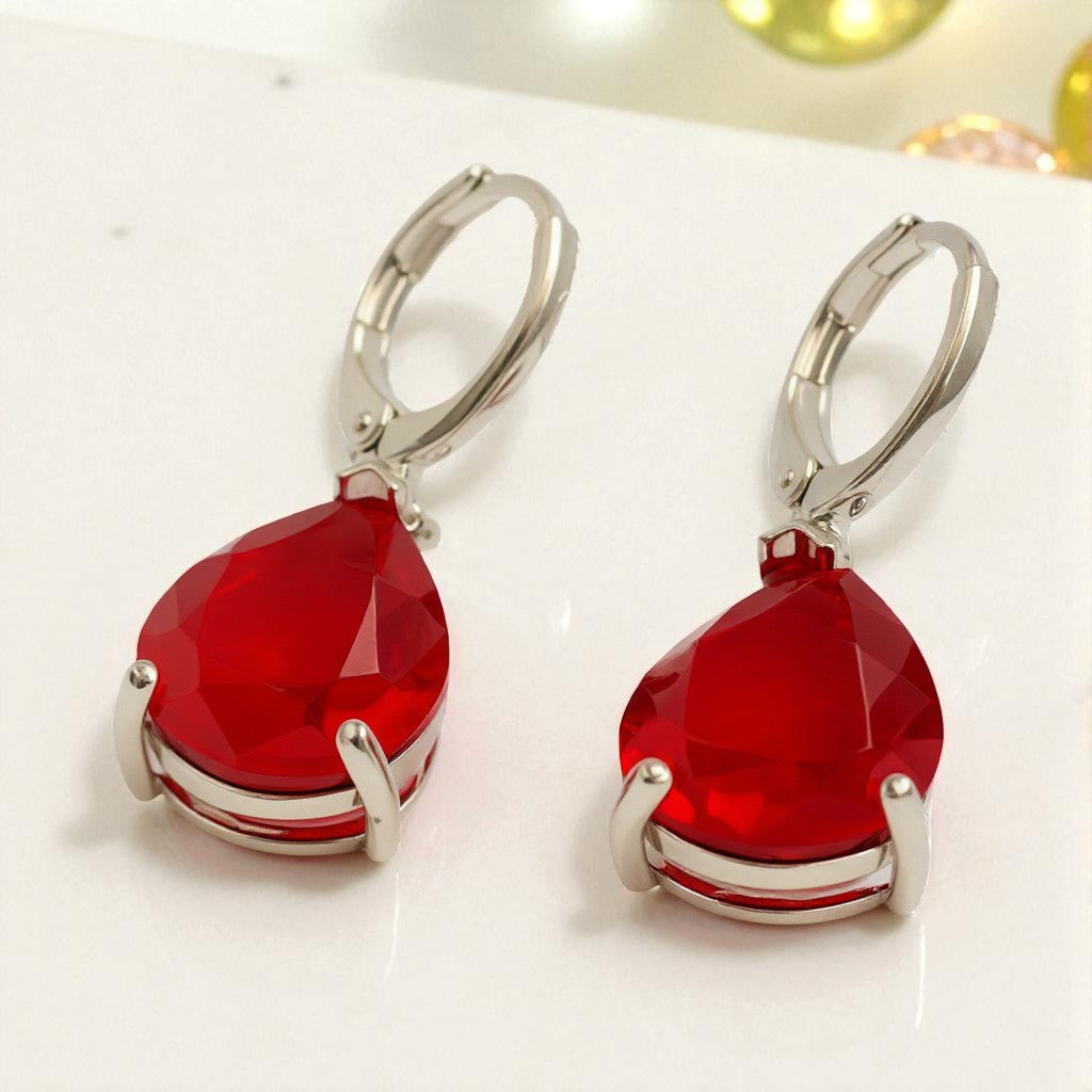 ARETE GOTA ESCARLATA en Rodio