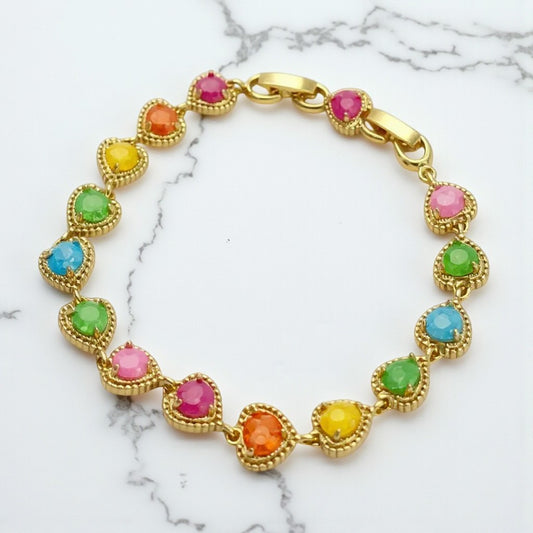 Pulsera Corazones Arcoíris